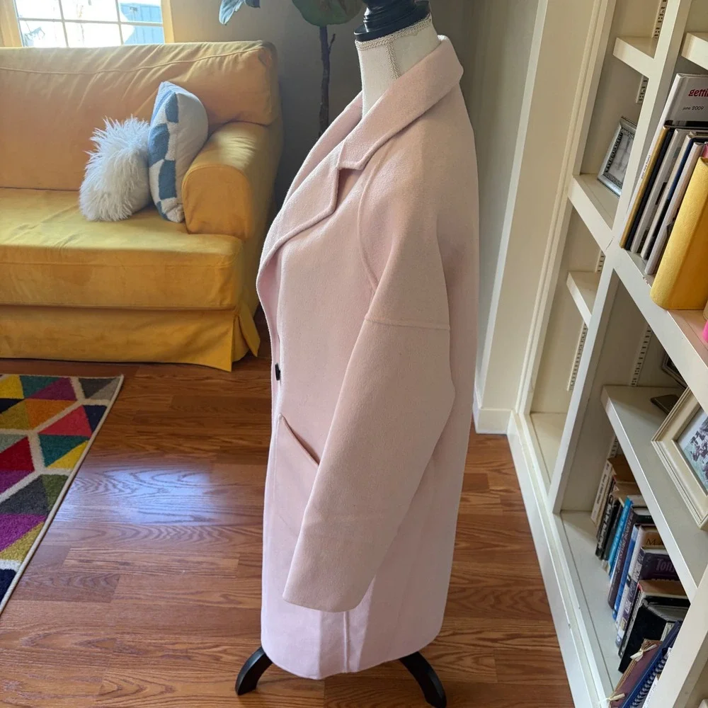 Blush Pink Wool Coat Oversized Minimalist Quiet Luxury‎ Minimalist Spring Medium